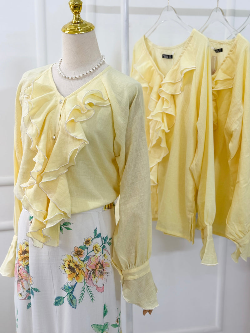 Buttercream Ruffled Top