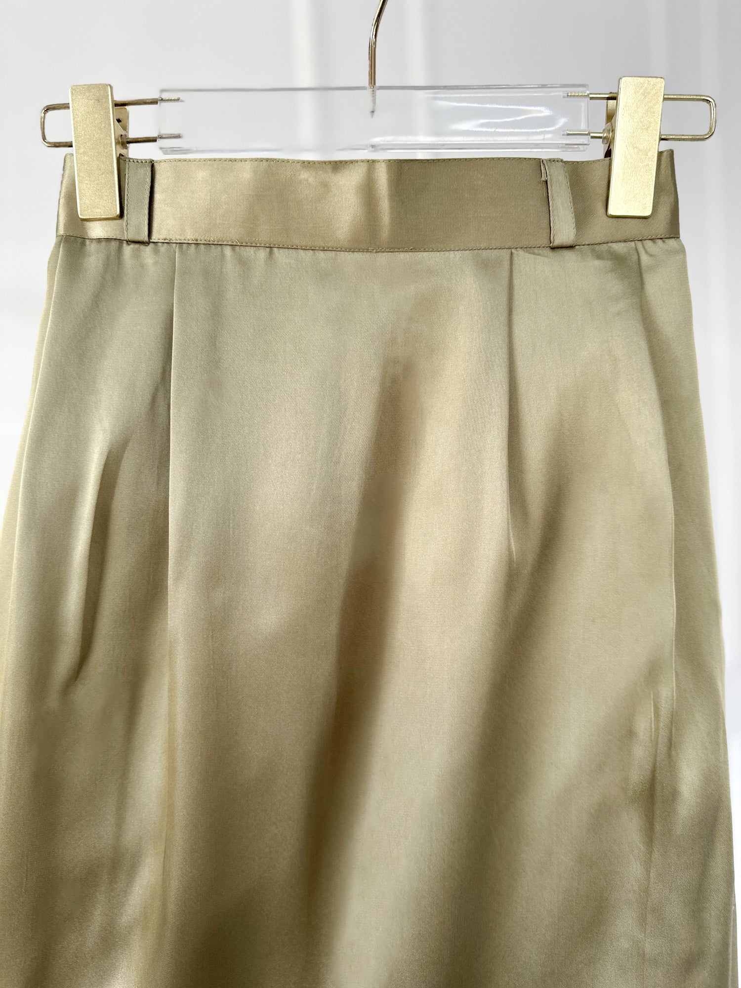 Olive Green Silk Skirt