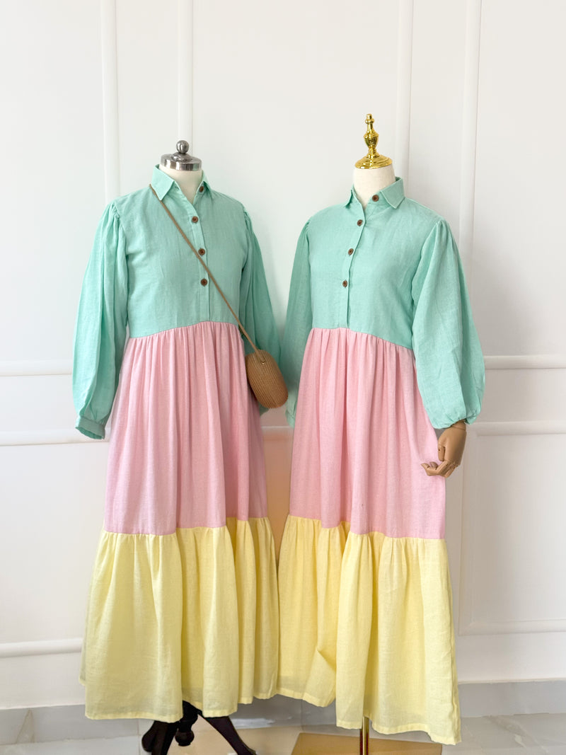 Marshmallow Irish Cotton Long Dress
