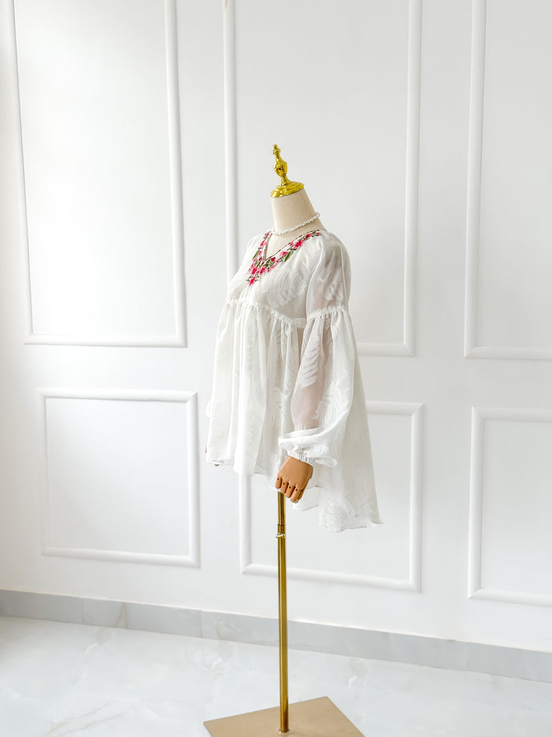 Camellia Embroidered Boho Top
