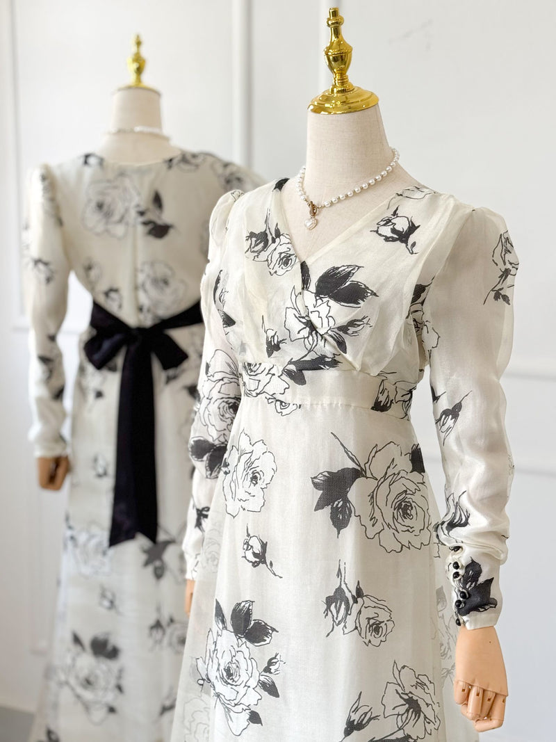 Alora Vintage Floral Long Dress