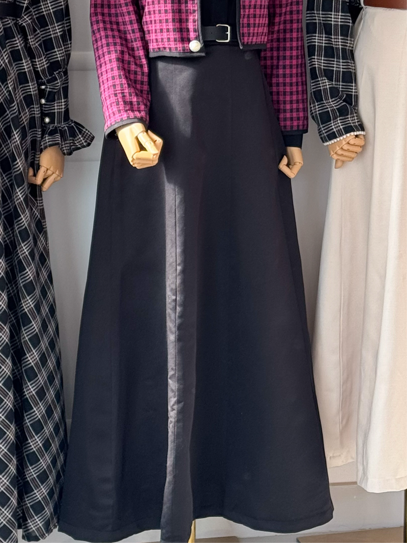 Midnight Silk Long Skirt