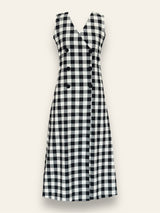 Chess Wrap Dress – Elegant Long Party Style