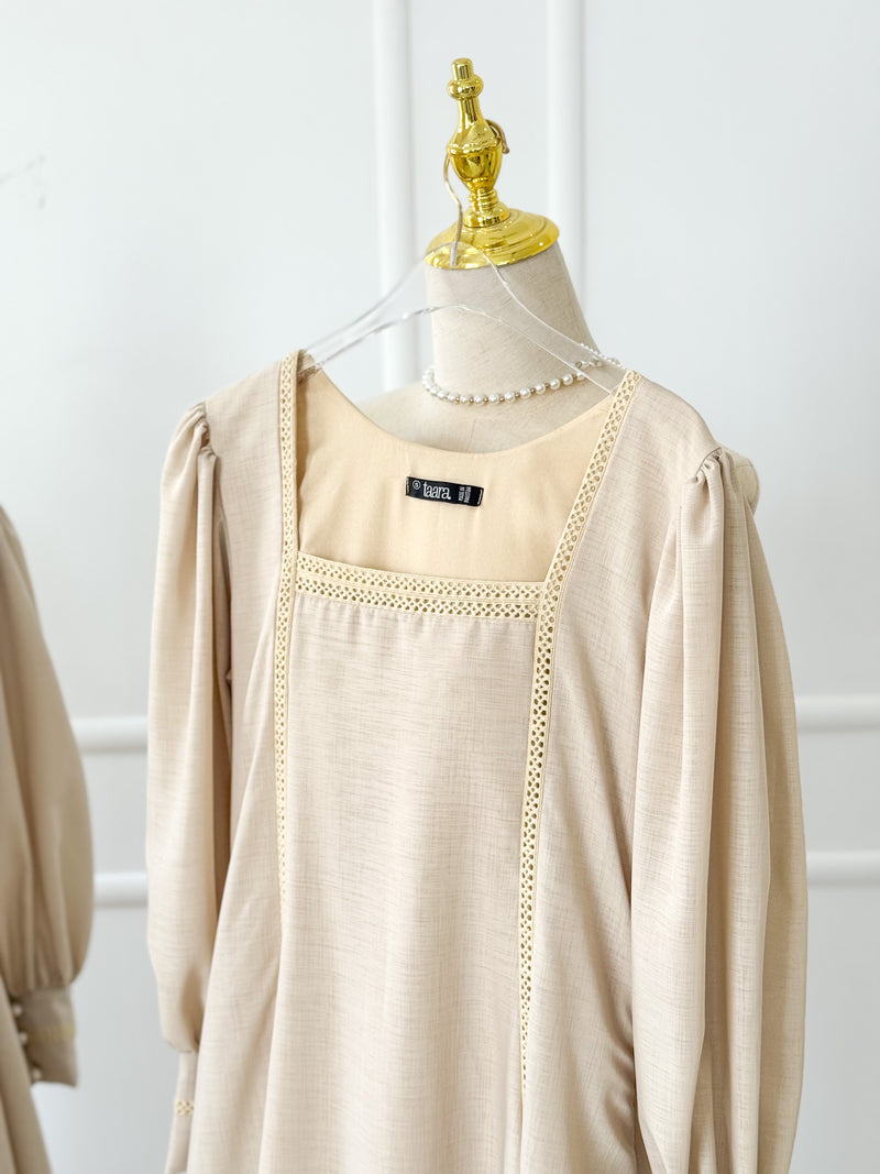 Lama Beige Long Modest Dress