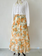 Orchid Floral Long Skirt