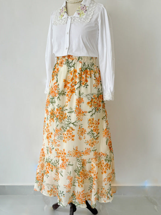 Orchid Floral Long Skirt