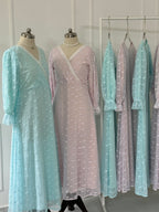 Sky Embroidered Net Long Dress