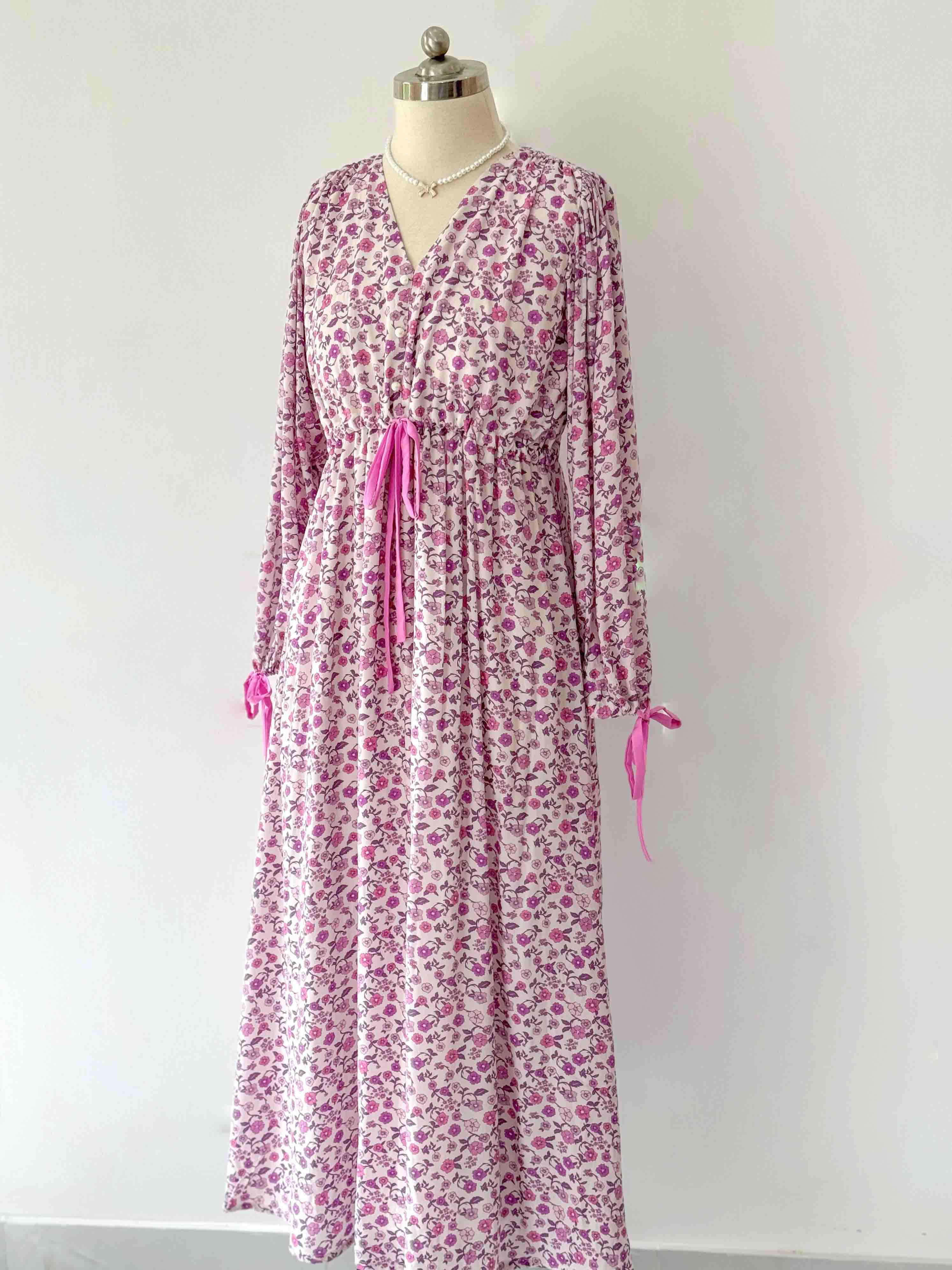 Ariana Floral V-neck Long Dress