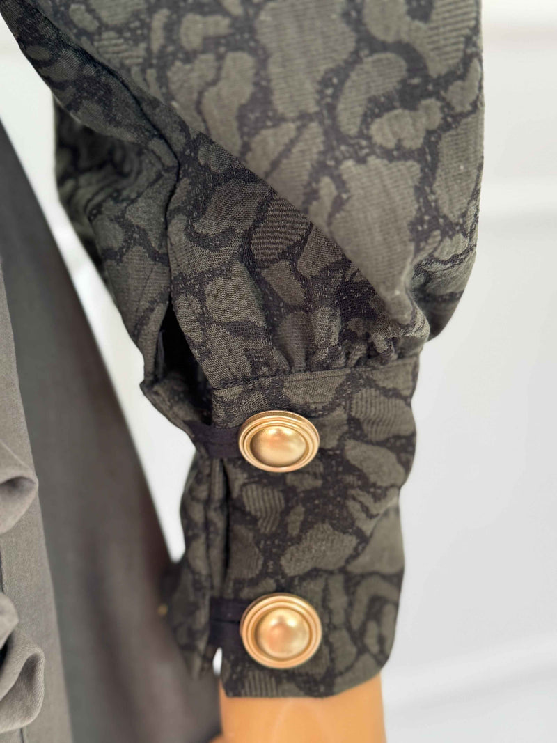 Sage Jacquard Blouse