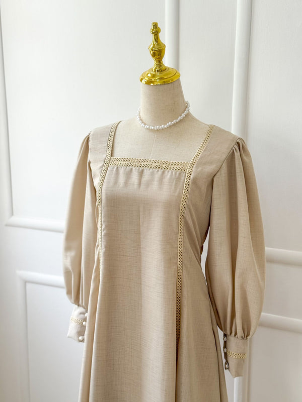 Lama Beige Long Modest Dress
