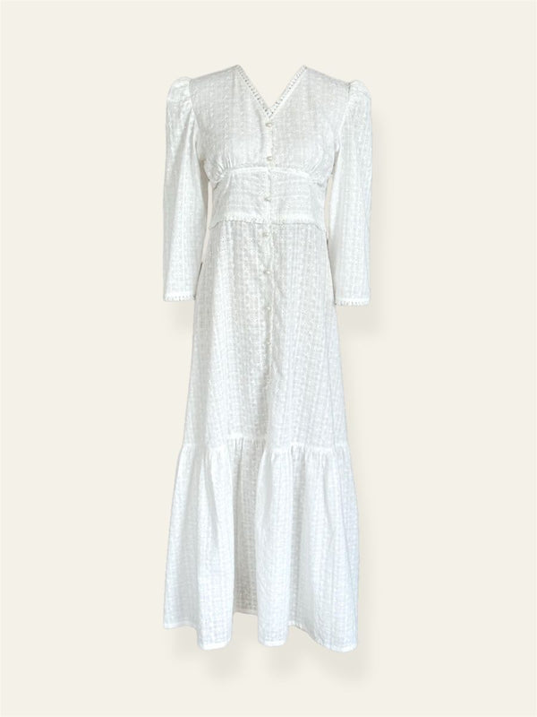 Elara Chikankari Summer Long Dress