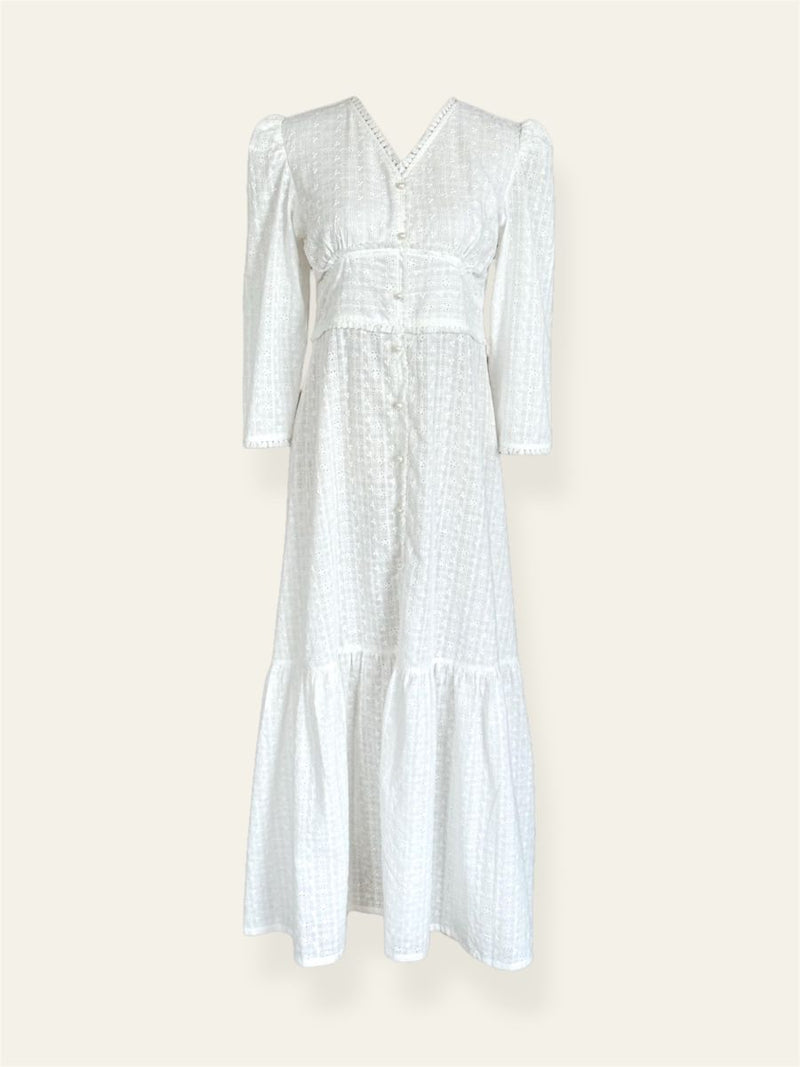Elara Chikankari Summer Long Dress