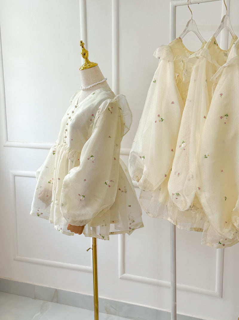 Vanilla Embroidered Baggy Top