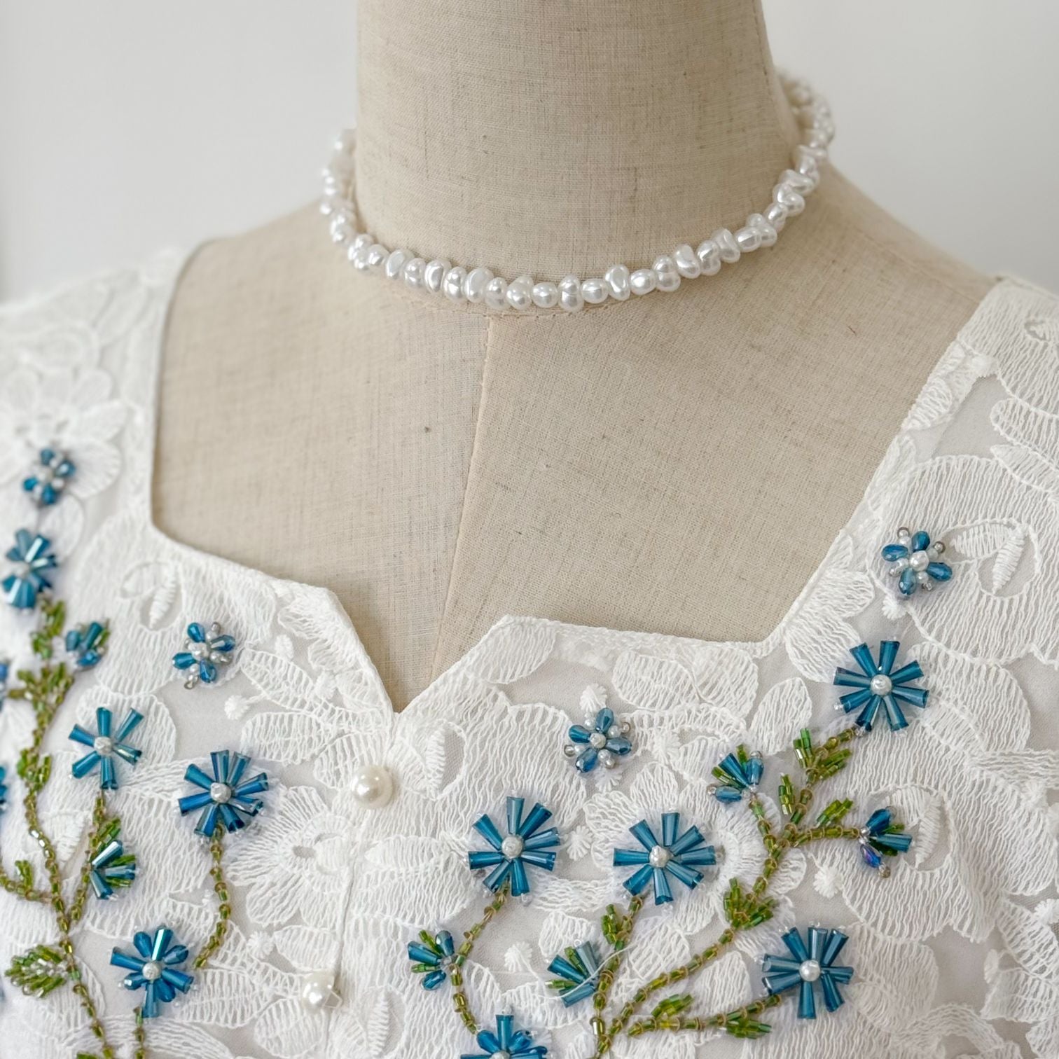 Dove Embroidered Long Dress