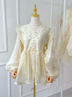 Vanilla Embroidered Baggy Top