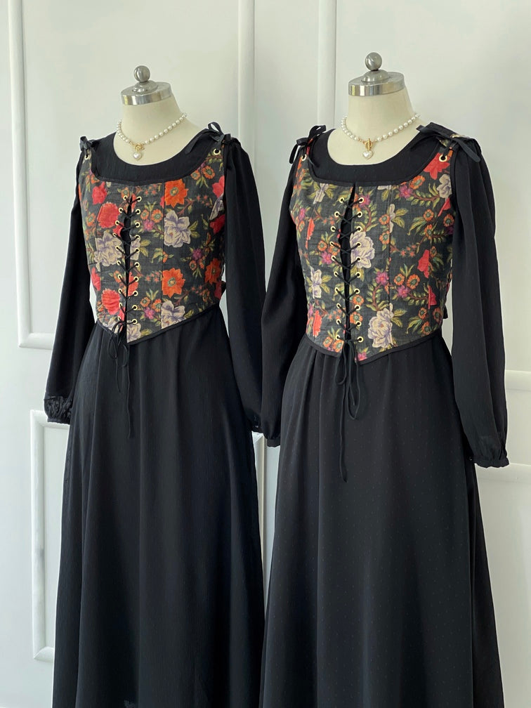 Black Broshia Pearl Dress