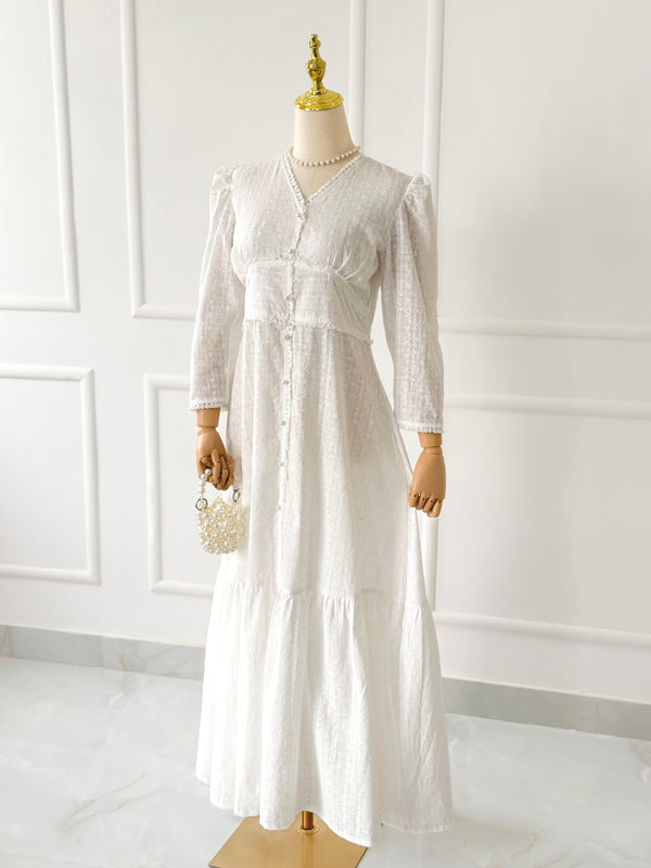 Elara Chikankari Summer Long Dress