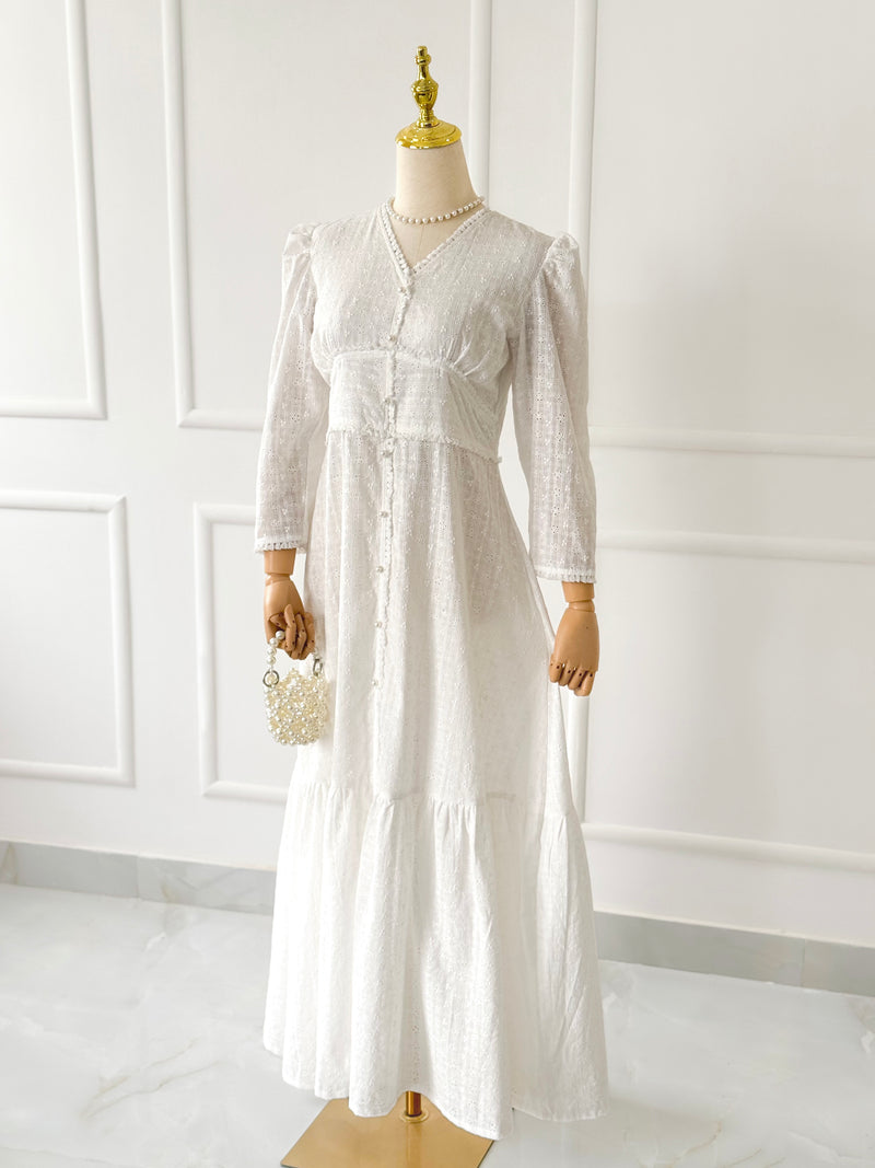 Elara Chikankari Summer Long Dress