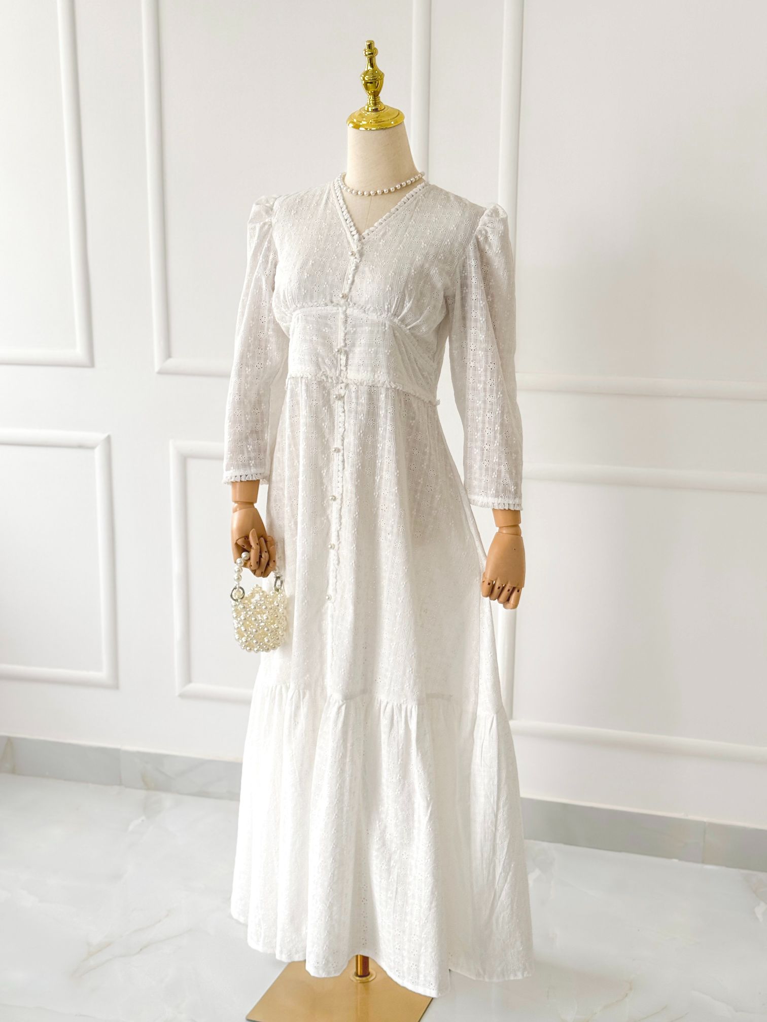 Elara Chikankari Summer Long Dress