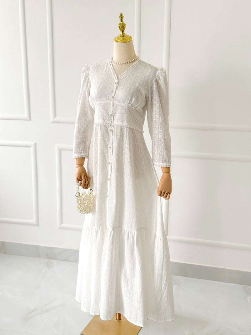 Elara Chikankari Summer Long Dress