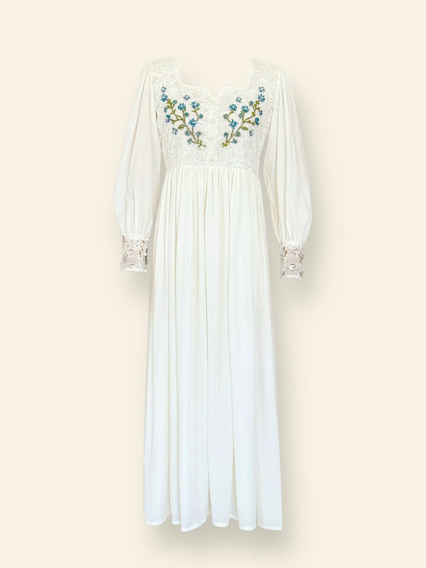 Dove Embroidered Long Dress