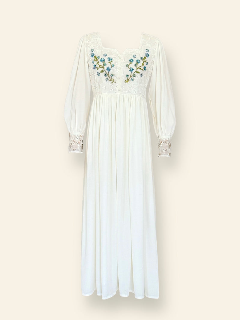 Dove Embroidered Long Dress