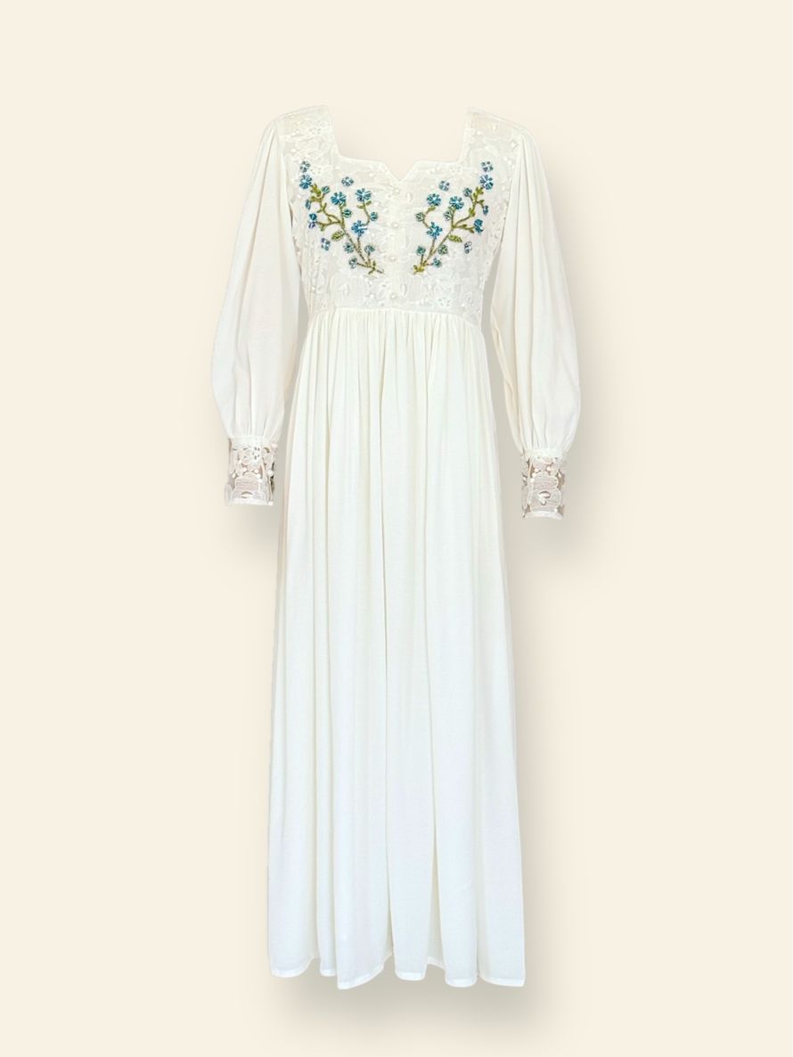 Dove Embroidered Long Dress