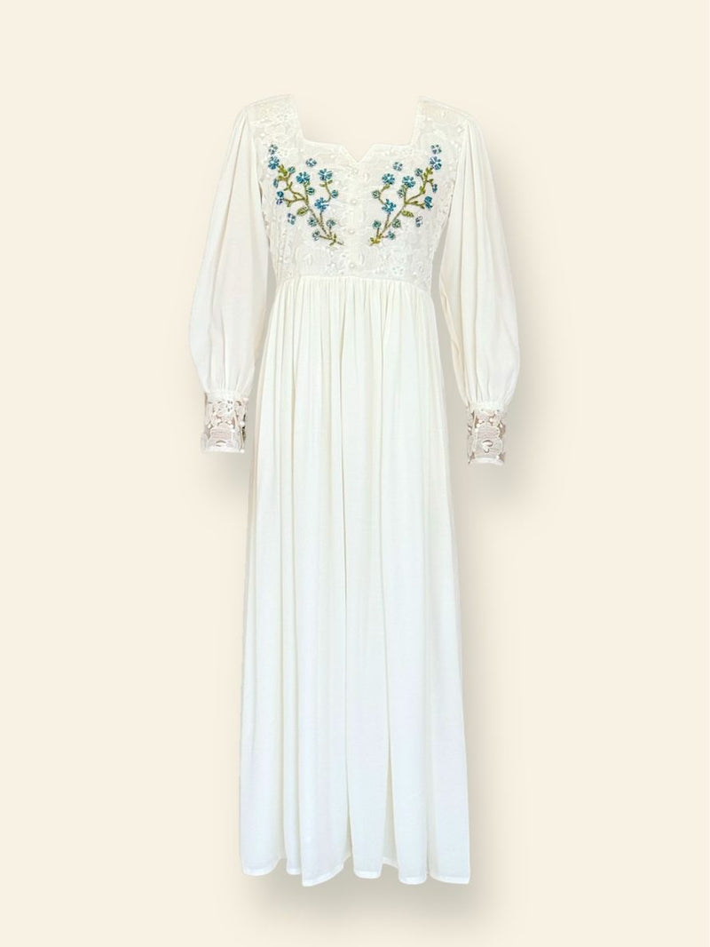 Dove Embroidered Long Dress