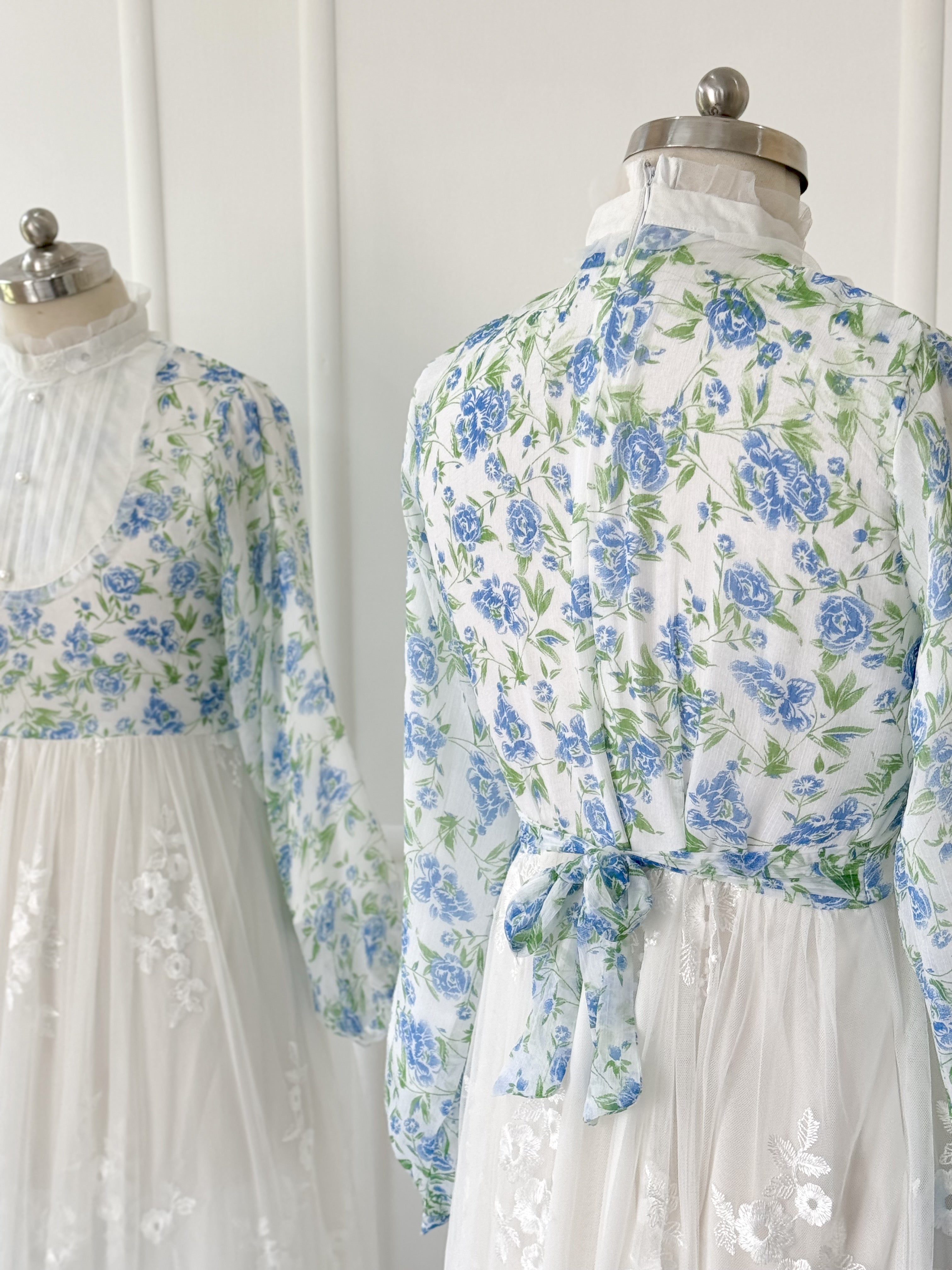 Marina Embroidered Net Long Dress