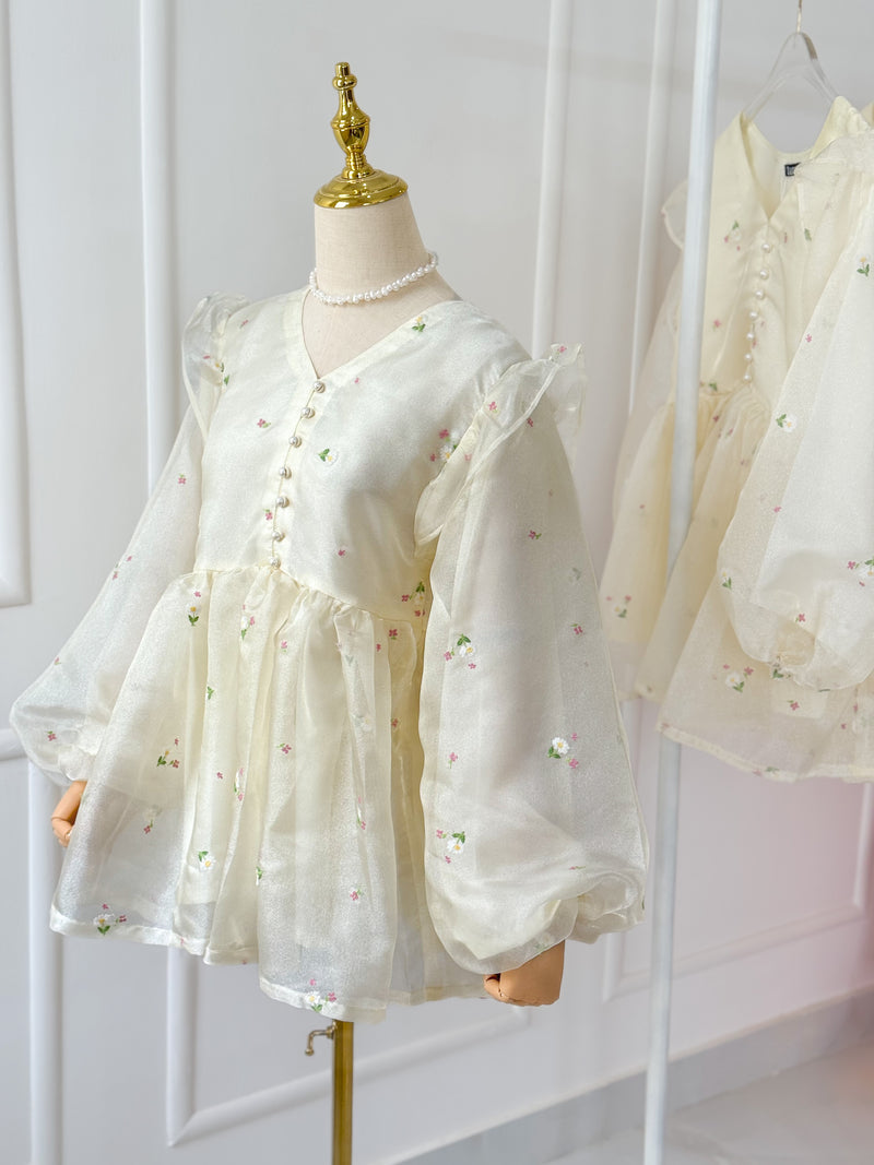 Vanilla Embroidered Baggy Top