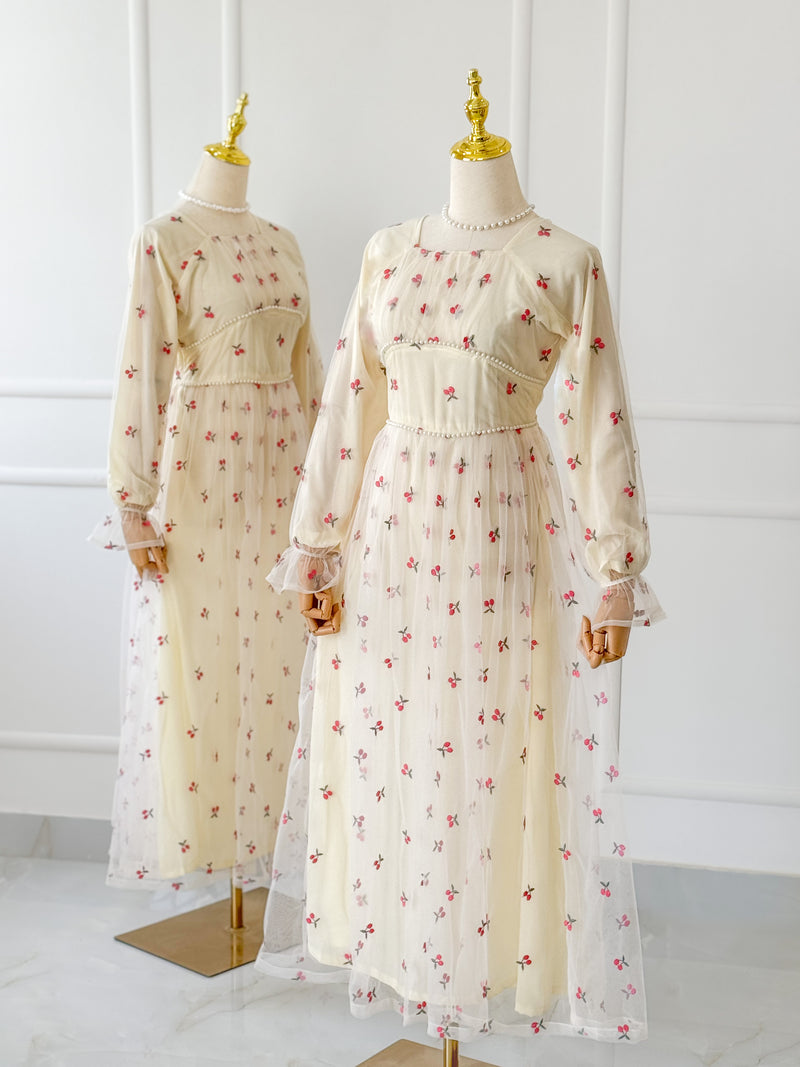 Chérie Embroidered Long Dress