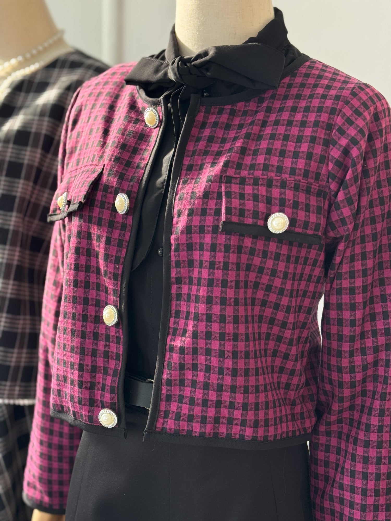 Plush plaid jacket