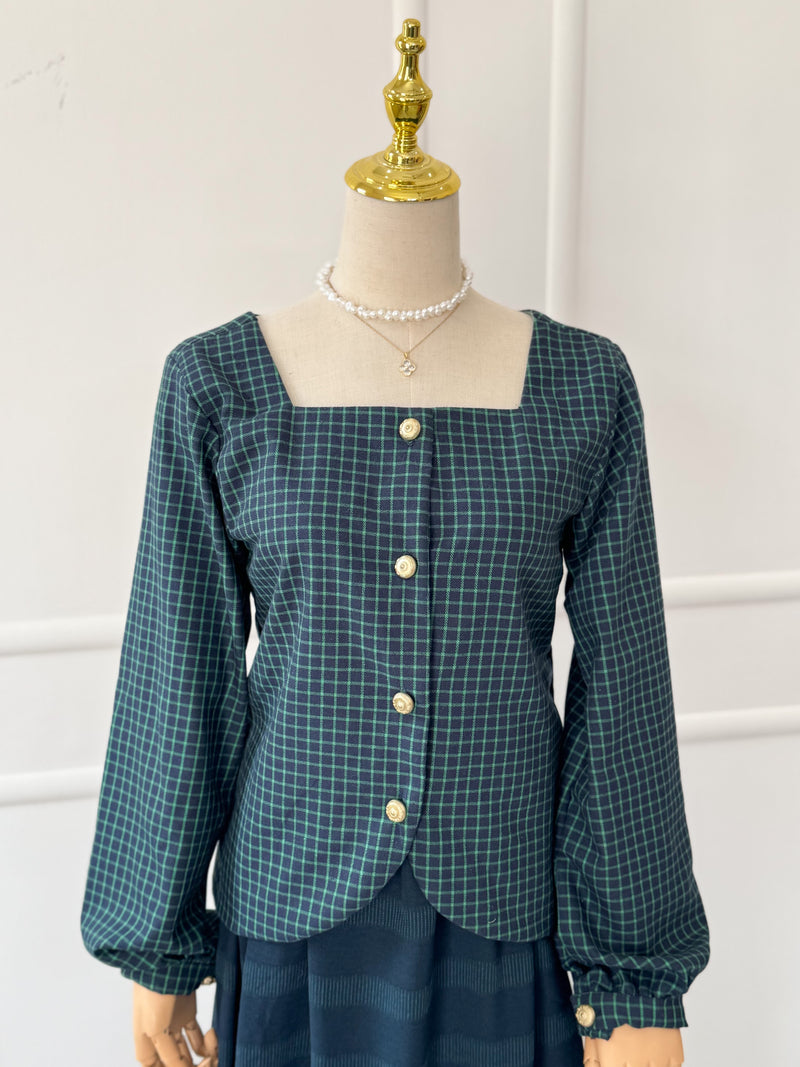 Pixi Buttoned Down Chequered Top