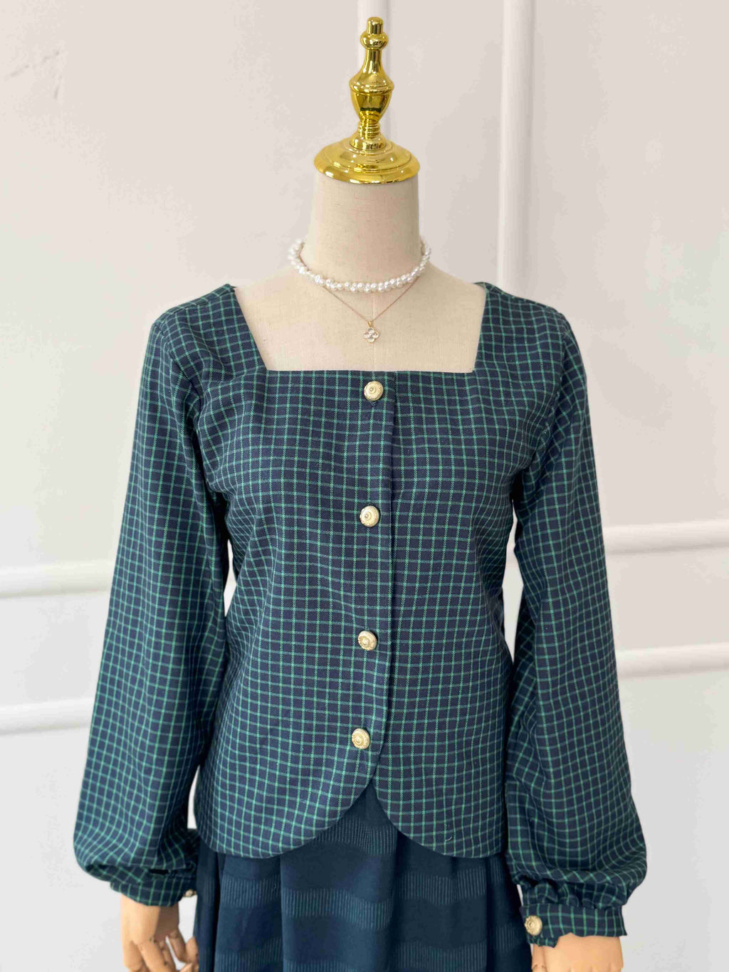 Pixi Buttoned Down Chequered Top