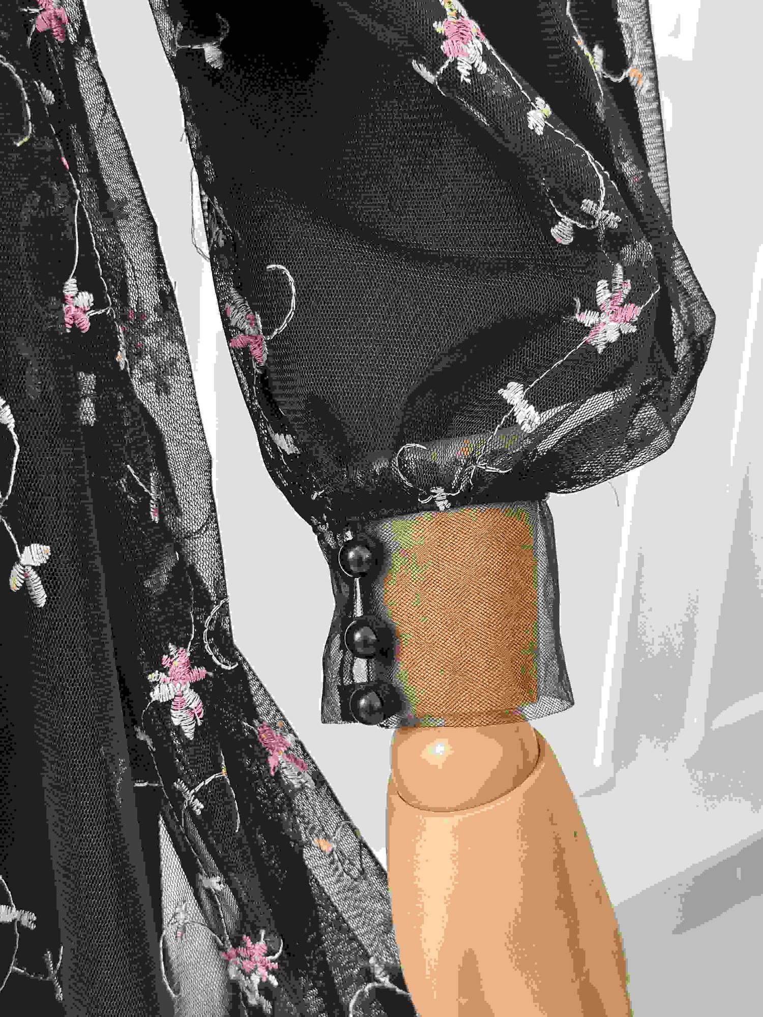 Black Serene Long Net Dress