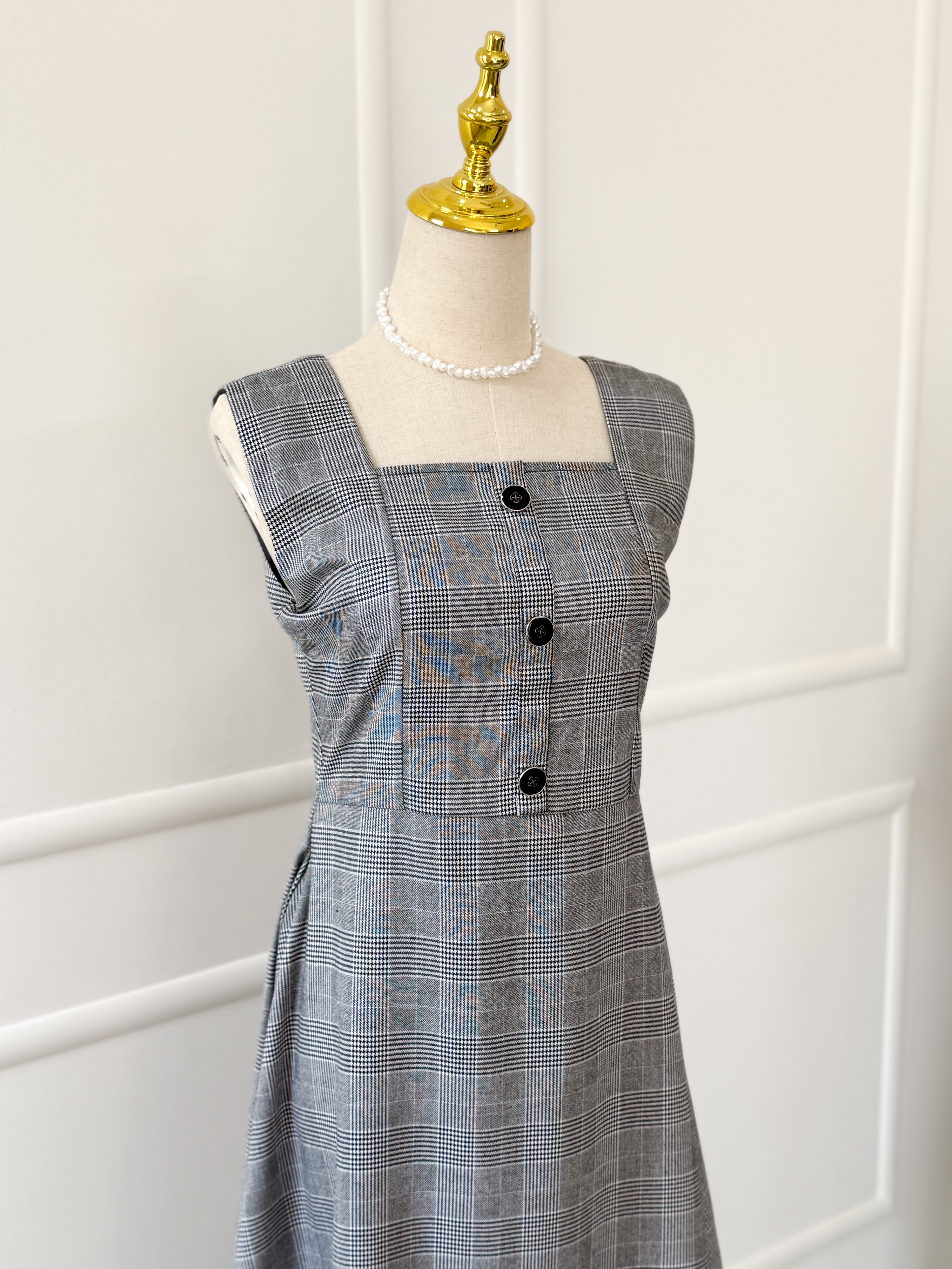 Marcel Long Glen Check Pattern Dress