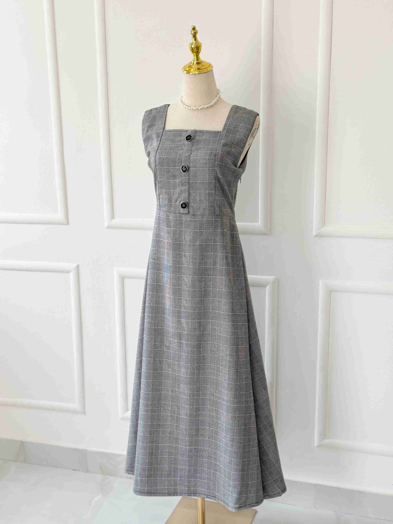 Marcel Long Glen Check Pattern Dress