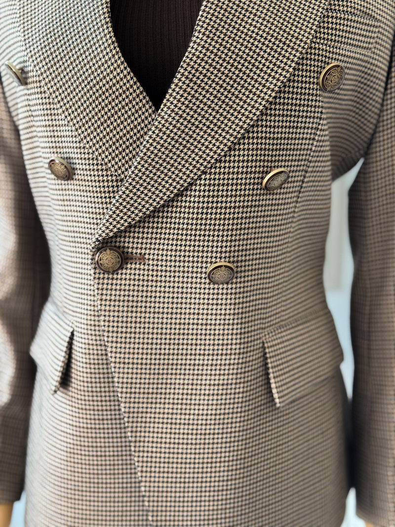 Chestnut Grid Tailored Blazer