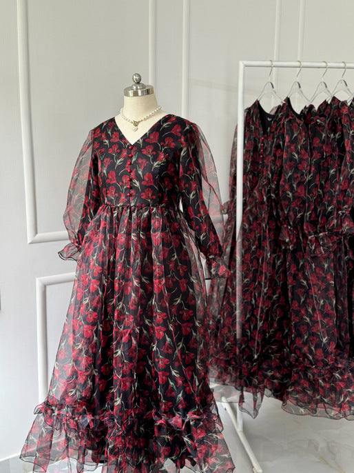 Twilight Floral Long Sleeves Dress
