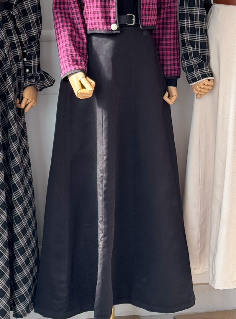 Midnight Silk Long Skirt