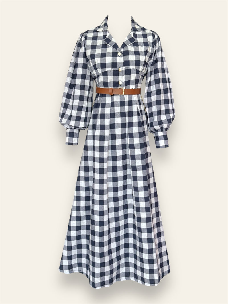 Eden Long Dress with Puff Sleeves