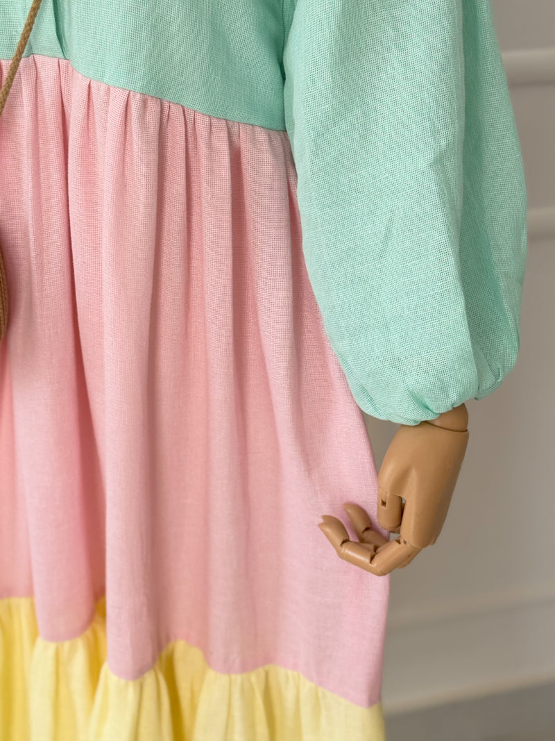 Marshmallow Irish Cotton Long Dress