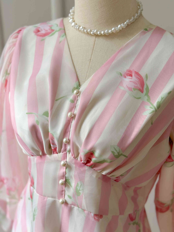 Taffy Pink and White Organza Dress