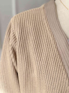 Oat Beige Knit Cardigan