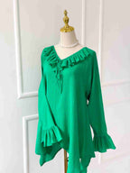 Forest Green Ruffled Top