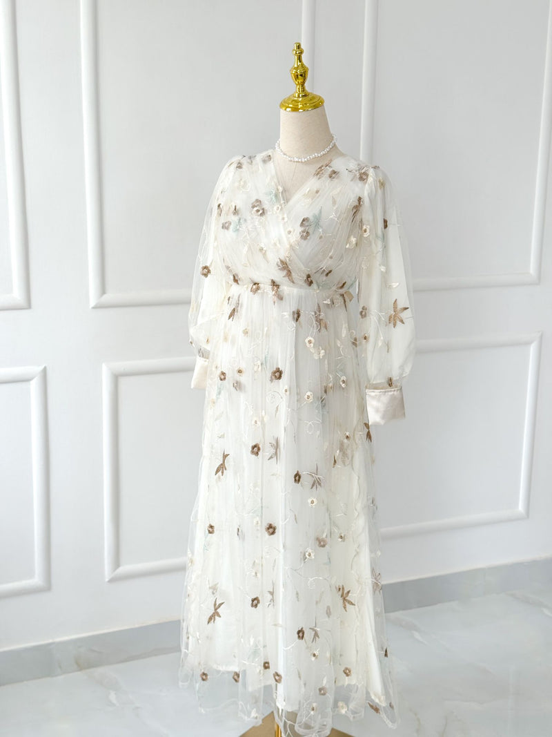 Poise Net Embroidered Formal Dress