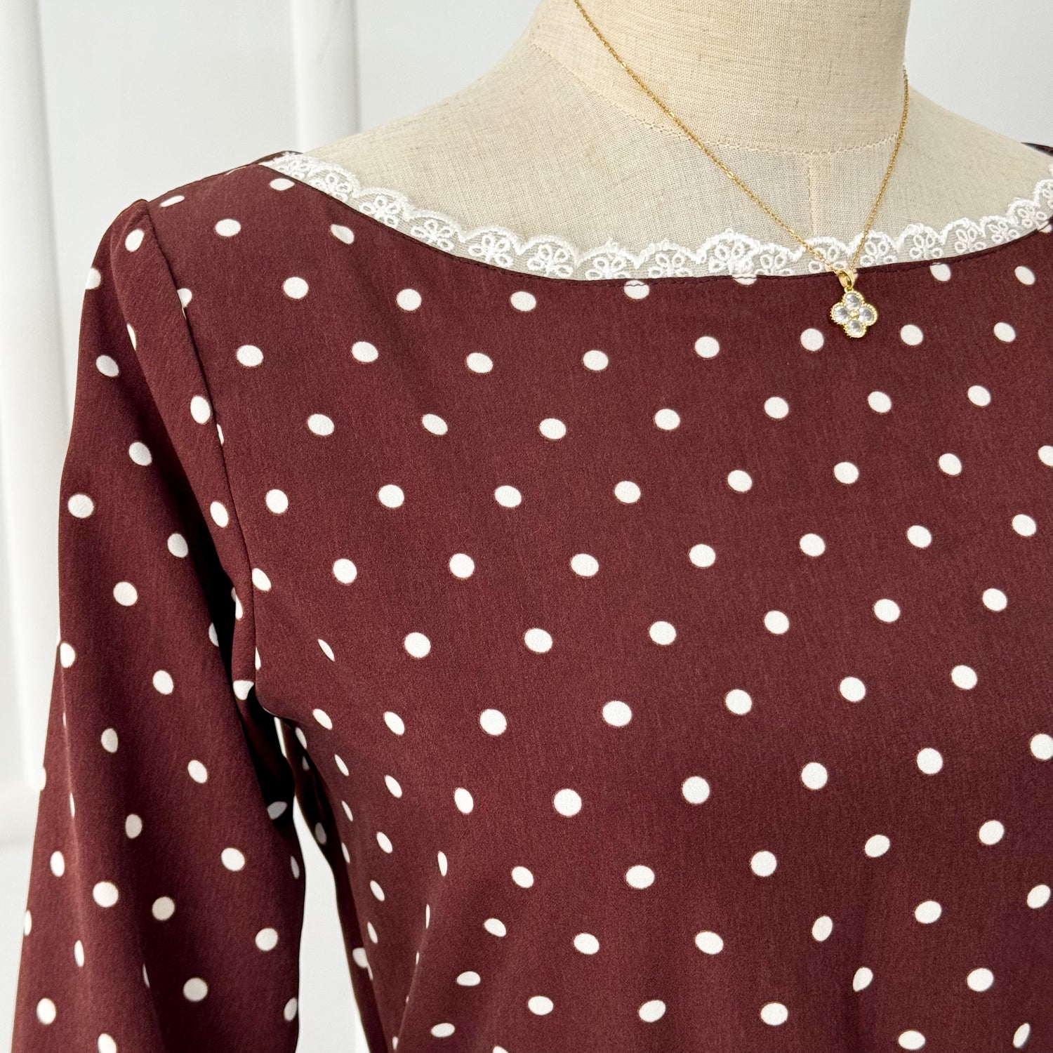 Cocoa Polka Dot Long Dress