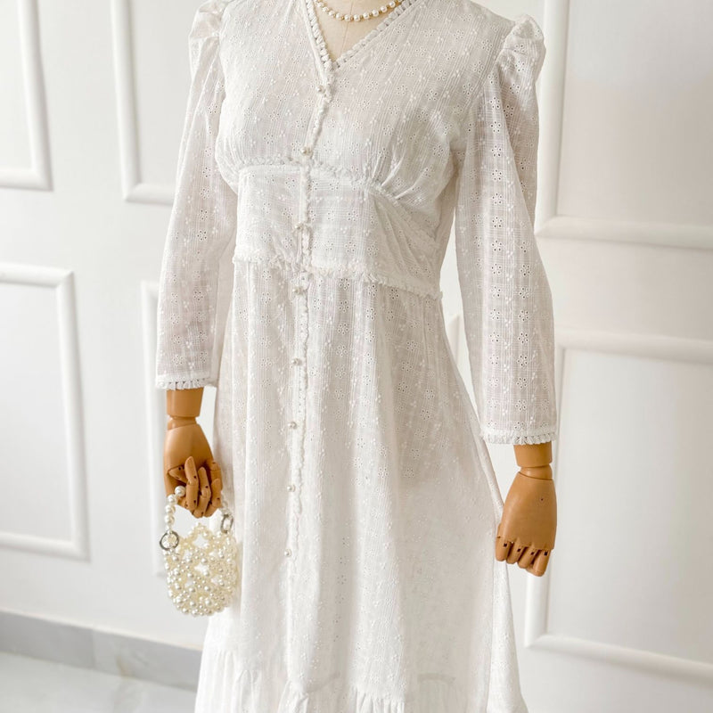 Elara Chikankari Summer Long Dress