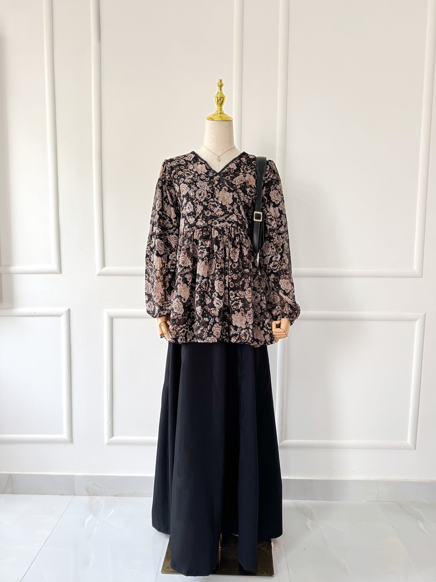 Nyra frilled floral top