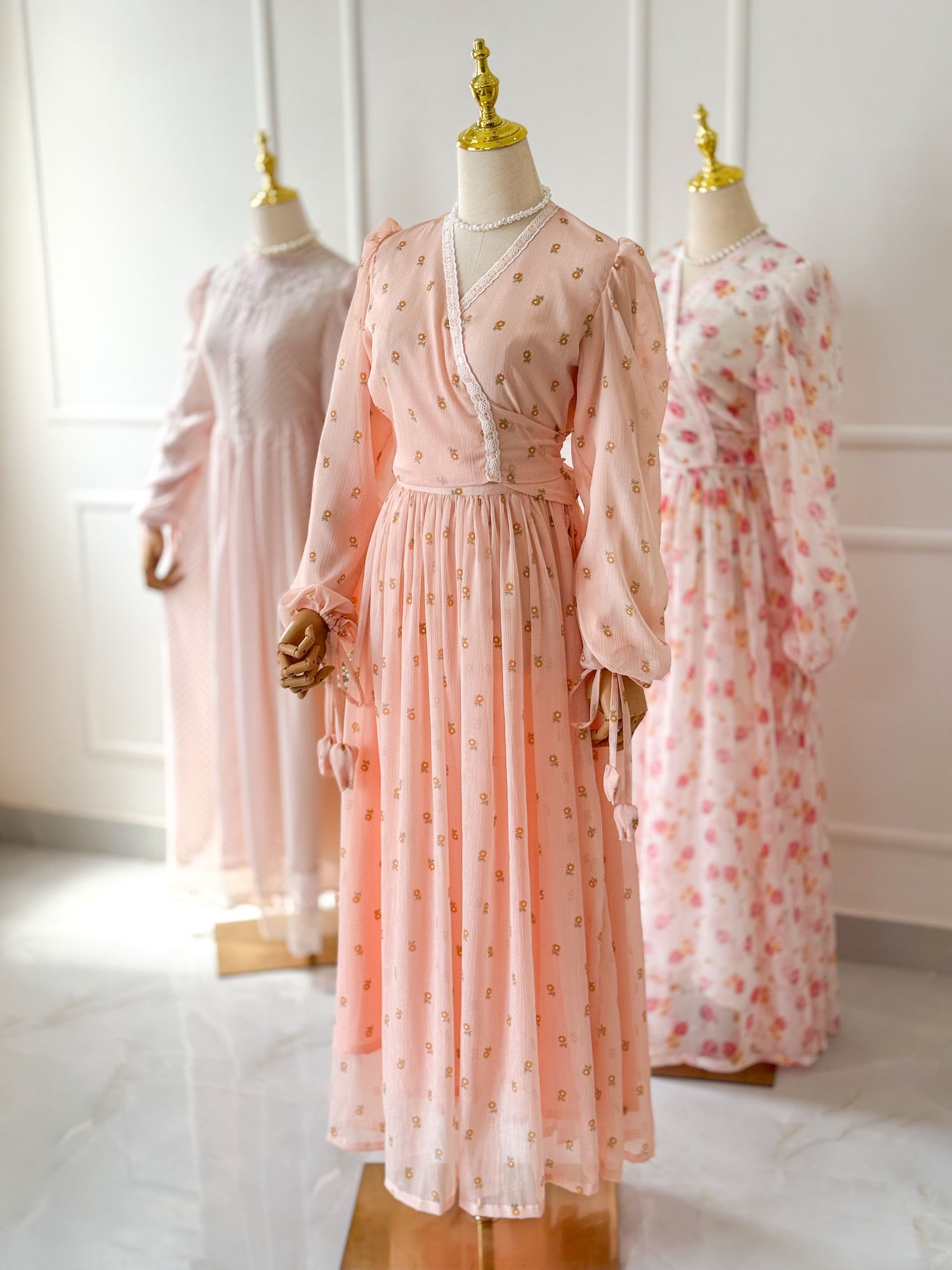 Blush blouse and long skirt set